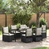 vidaXL Ensemble de salle &agrave; manger pour jardin 7 pcs Noir polyrotin