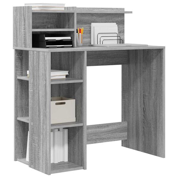 vidaXL Bureau Gris Sonoma 90 x 48 x 101,5 cm Bois d'ingénierie