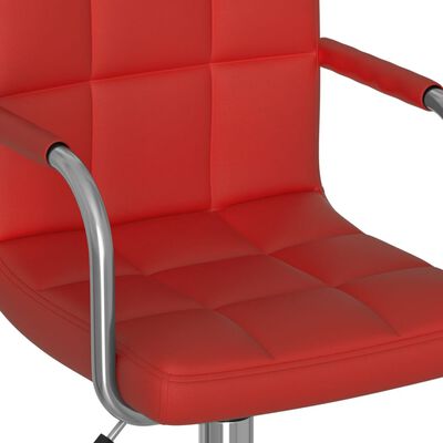 vidaXL Chaise de bureau pivotante Rouge bordeaux Similicuir