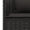 vidaXL Ensemble &agrave; manger de jardin coussins 6pcs noir r&eacute;sine tress&eacute;e