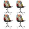 vidaXL Chaises pivotantes &agrave; manger lot de 4 Patchwork Tissu