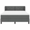 vidaXL Lit &agrave; ressorts avec matelas Gris fonc&eacute; 160 x 200 cm tissu