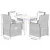 vidaXL Ensemble &agrave; manger de jardin et coussins 5 pcs gris clair rotin