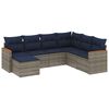 vidaXL Ensemble de canap&eacute; de jardin 7 pcs avec coussins gris r&eacute;sine tress&eacute;e