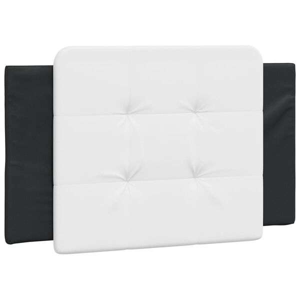 vidaXL Coussin de t&ecirc;te de lit Zadar noir et blanc 80 cm similicuir