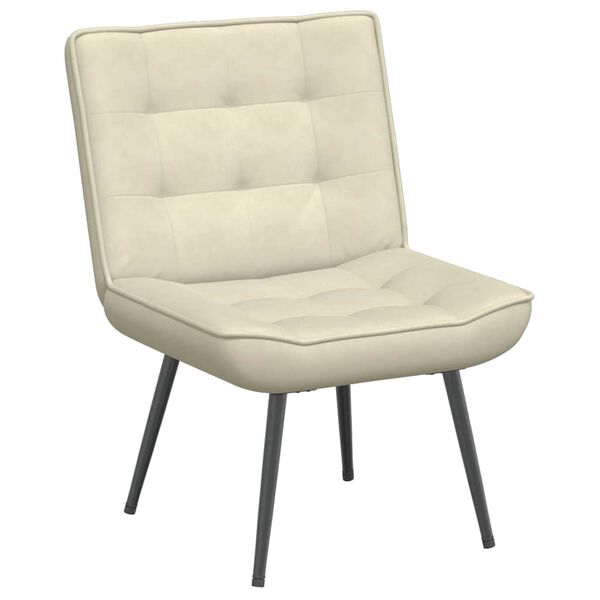 vidaXL Chaise de relaxation cr&egrave;me 64x74x84 cm velours