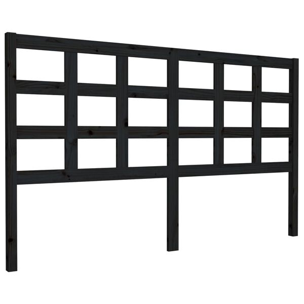 vidaXL T&ecirc;te de lit Noir 165,5x4x100 cm Bois massif de pin