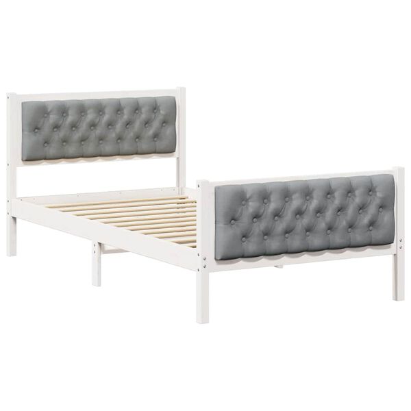 vidaXL Cadre de lit Gris clair 100 x 200 cm Pin massif