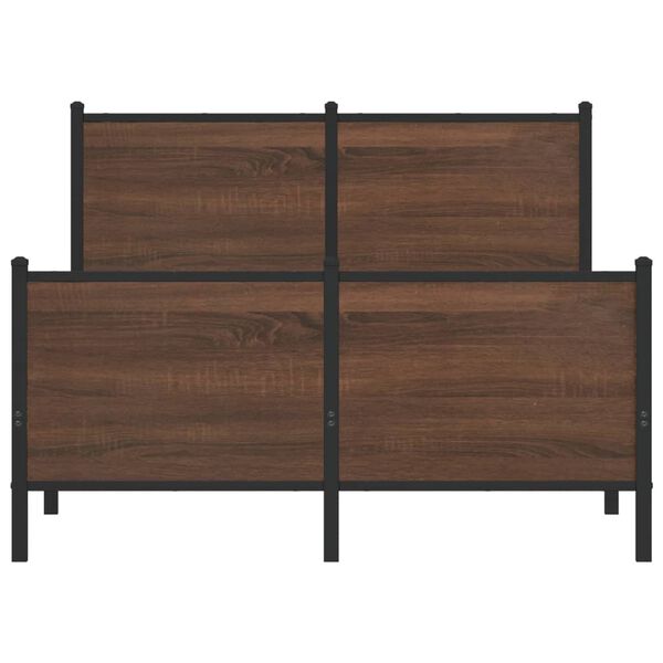 vidaXL Cadre de lit en métal sans matelas chêne marron 120x190 cm