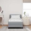 vidaXL Lit &agrave; ressorts avec matelas Gris clair 90 x 200 cm tissu