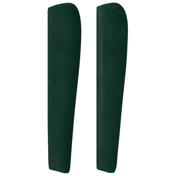 vidaXL T&ecirc;te de lit avec oreilles Vert fonc&eacute; 93x23x118/128 cm Velours