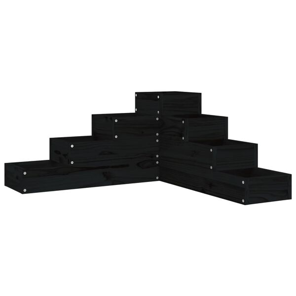 vidaXL Jardini&egrave;re 4 niveaux 80,5x79x36 cm noir bois de pin massif