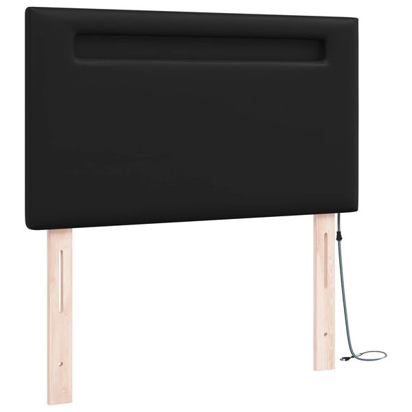 vidaXL T&ecirc;te de lit LED Noir 100 cm Cuir synth&eacute;tique