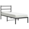 vidaXL Cadre de lit m&eacute;tal sans matelas avec t&ecirc;te de lit noir 80x200 cm