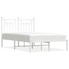 vidaXL Cadre de lit m&eacute;tal sans matelas et t&ecirc;te de lit blanc 120x200 cm