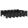 vidaXL Ensemble &agrave; manger de jardin 13 pcs coussins noir r&eacute;sine tress&eacute;e