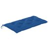 vidaXL Banc de jardin avec coussin bleu 112 cm Bois de teck massif