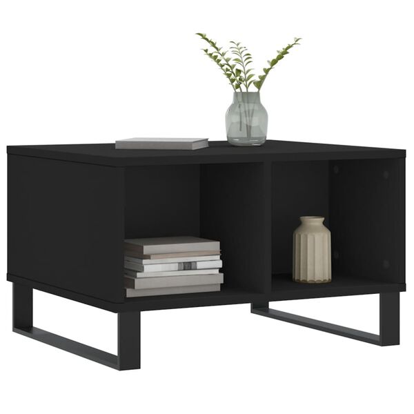 vidaXL Table basse Noir 60x50x36,5 cm Bois d'ing&eacute;nierie