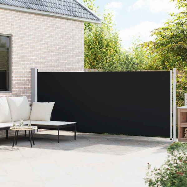 vidaXL Auvent lat&eacute;ral r&eacute;tractable de patio 600x160 cm noir