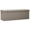 vidaXL Banc de rangement pliable Taupe Faux lin