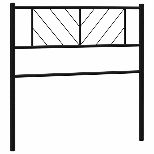 vidaXL T&ecirc;te de lit de remplacement m&eacute;tal noir 90 cm