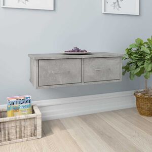 vidaXL &Eacute;tag&egrave;re murale avec tiroirs Gris b&eacute;ton Bois d'ing&eacute;nierie