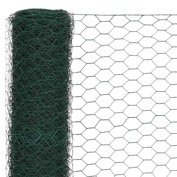 vidaXL Grillage Acier avec revêtement en PVC 25x1,2 m Vert