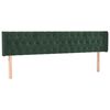 vidaXL T&ecirc;te de lit &agrave; LED Vert fonc&eacute; 203x16x78/88 cm Velours