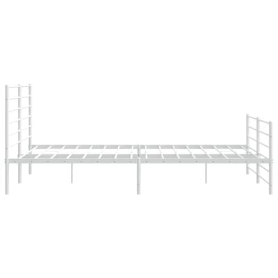 vidaXL Cadre de lit métal sans matelas et pied de lit blanc 200x200 cm