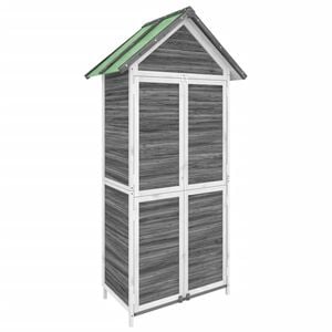 vidaXL Abri &agrave; outils de jardin gris 89x52,5x175 cm bois massif pin