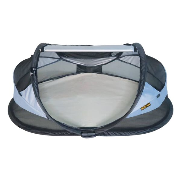 DERYAN Lit d'enfant voyage escamotable Baby Luxe &agrave; moustiquaire Bleu