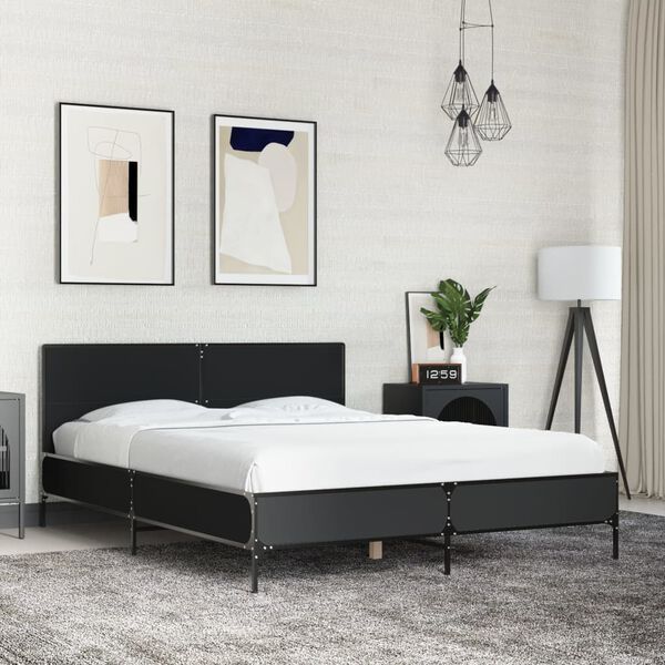vidaXL Cadre de lit sans matelas noir 120x190 cm