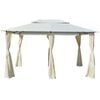 vidaXL Tonnelle avec rideaux 4 x 3 m Blanc
