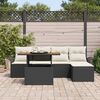 vidaXL Ensemble de canapé de jardin 6 pcs Noir Poly rotin