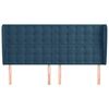 vidaXL T&ecirc;te de lit avec oreilles Bleu fonc&eacute; 183x23x118/128 cm Velours