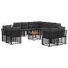 vidaXL Ensemble de canap&eacute;s d'ext&eacute;rieur 12 pcs Noir et Gris fonc&eacute;