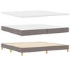 vidaXL Lit &agrave; ressort LED avec matelas Taupe 200 x 200 cm tissu