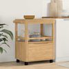vidaXL Chariot de cuisine FLORO Cire marron 72,5 x 45 x 80 cm