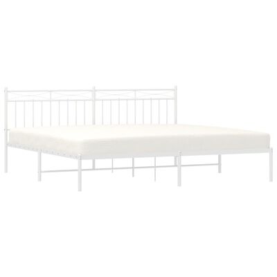 vidaXL Cadre de lit métal sans matelas et tête de lit blanc 193x203 cm