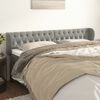 vidaXL T&ecirc;te de lit avec oreilles Gris clair 183x23x78/88 cm Velours