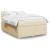 vidaXL Sommier &agrave; lattes de lit avec matelas Cr&egrave;me 140x200 cm Tissu