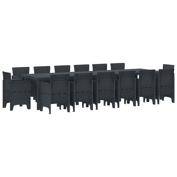 vidaXL Ensemble de salle &agrave; manger pour jardin 15 pcs Anthracite