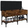 vidaXL Banc &agrave; chaussures ch&ecirc;ne fum&eacute; 82x32x45 cm bois d'ing&eacute;nierie