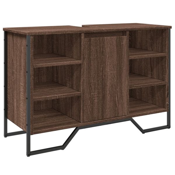 vidaXL Armoire lavabo de salle de bain ch&ecirc;ne marron 91x35x60 cm