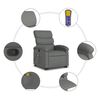 vidaXL Fauteuil de massage inclinable Gris fonc&eacute; Tissu