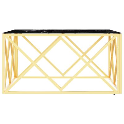 vidaXL Table basse doré 80x80x40 cm acier inoxydable et verre