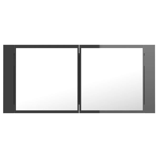 vidaXL Armoire &agrave; miroir de bain &agrave; LED Gris brillant Acrylique