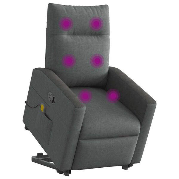 vidaXL Fauteuil de massage inclinable Gris fonc&eacute; Tissu