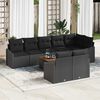 vidaXL Ensemble de canap&eacute; de jardin avec stockage 9 pcs Noir polyrotin