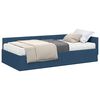 vidaXL Cadre de lit d'angle avec matelas 2 pc Bleu 100 x 200 cm tissu